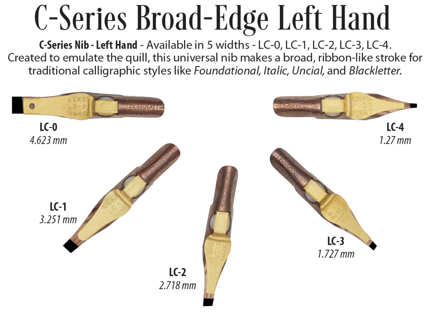 Speedball Broad Edge Calligraphy C-Series Nibs – Art Shack