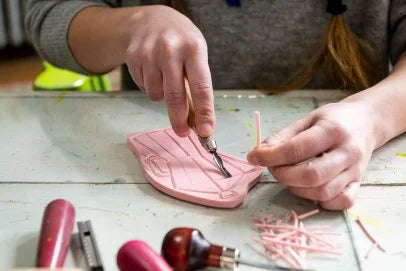 Blum - Bloc de linoléum rose doux 4" x 6" (paquet de 2)