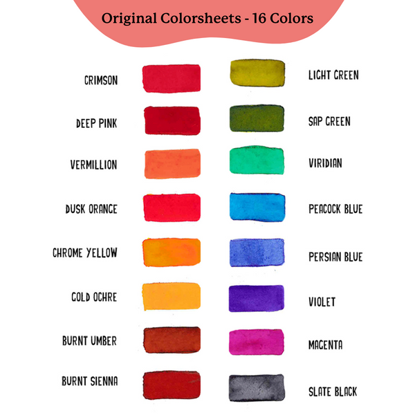 Viviva Watercolours - Colorsheets (16 Colors Original Set)