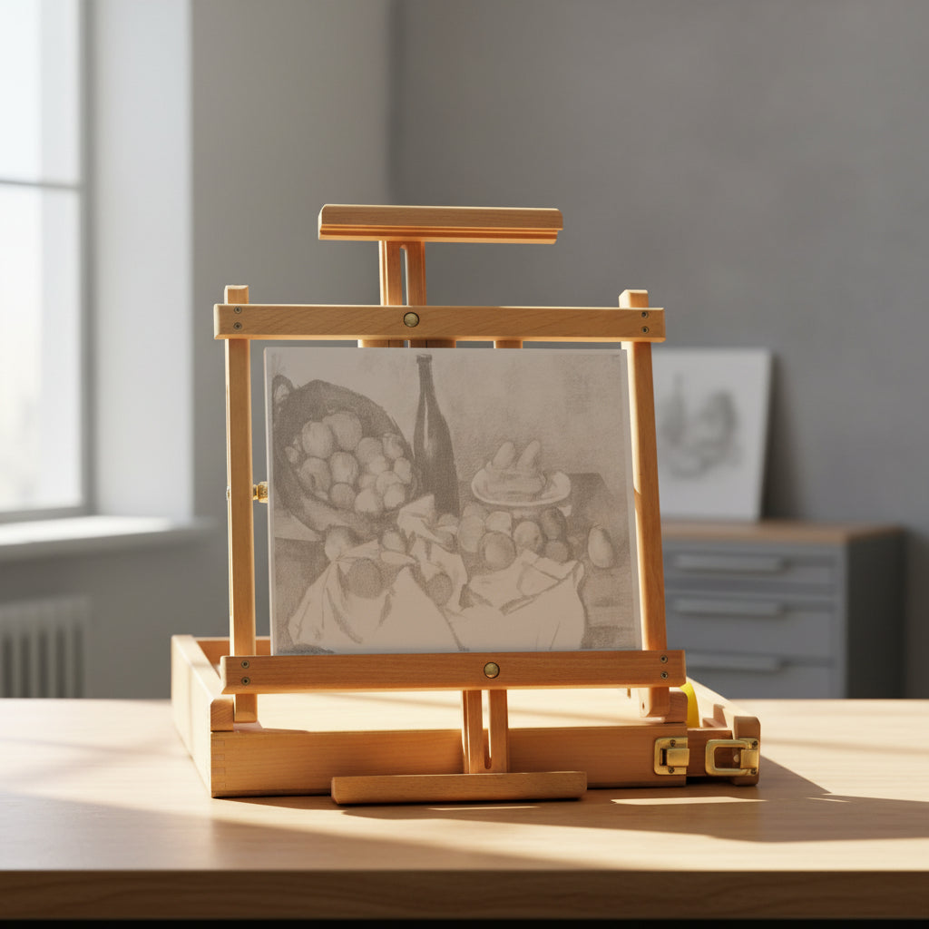 Chevalet à croquis en bois foncé