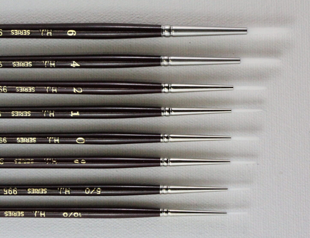 HJ - Brosses à manche court en taklon blanc 