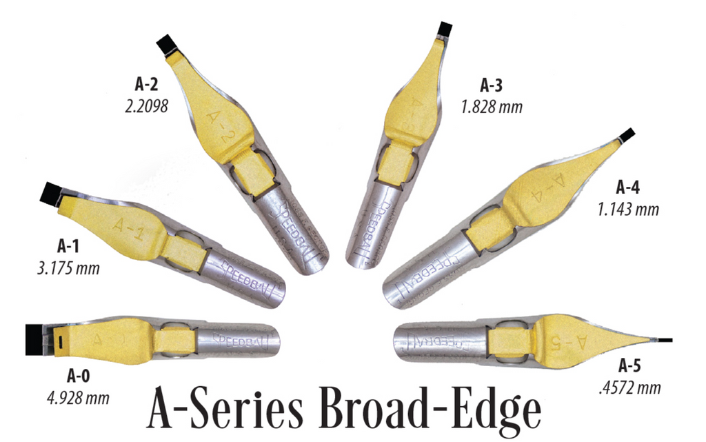 Speedball - Plumes de calligraphie à bord large séries A et B