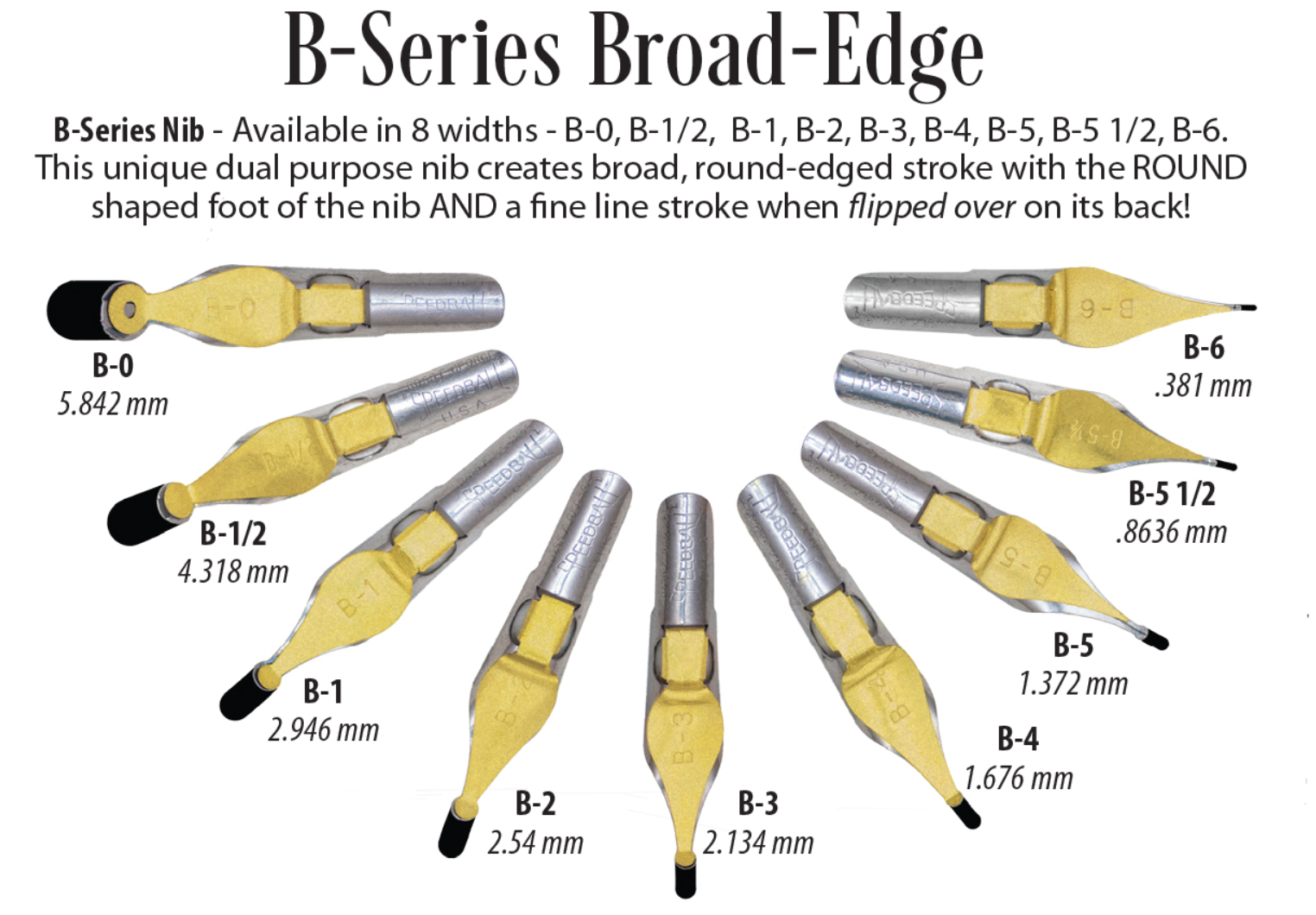 Speedball Broad Edge Calligraphy A B-Series Nibs – Art Shack
