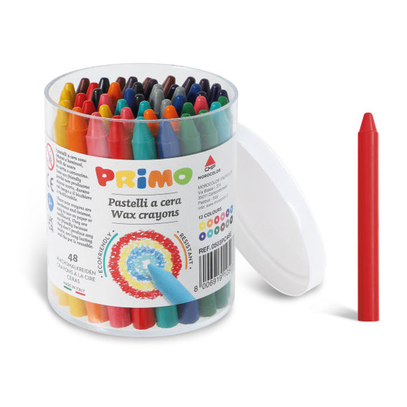 Primo - Jumbo Wax Crayon Bucket (48pcs)