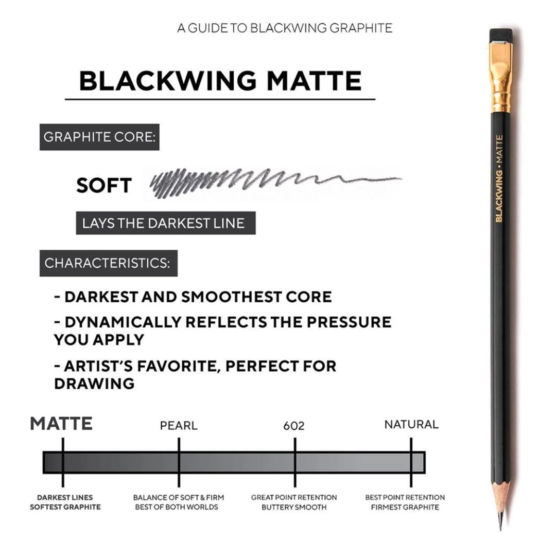 Blackwing - Mat (graphite doux) - Paquet de 12