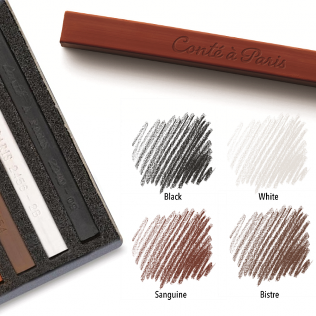 Conté - Boîte d'allumettes à crayons, lot de 4