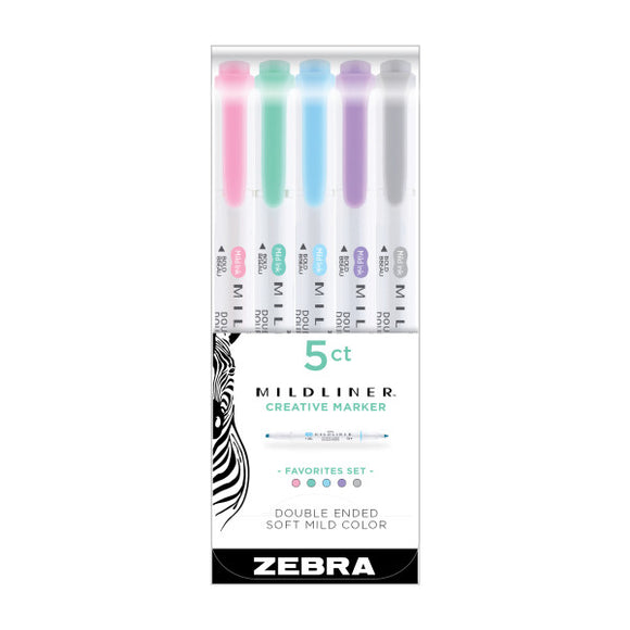 Zebra - Mildliners Creative Markers, Set of 5