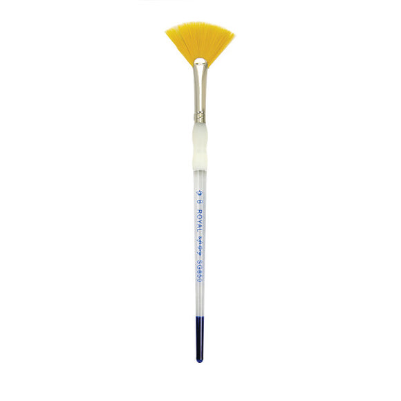 Royal & Langnickel - Soft-Grip Golden Taklon Brush, Fan, 8