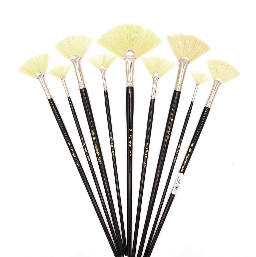 Brosses éventails en soies de sanglier blanc