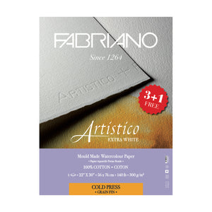 Fabriano Artistico Hot Press 140lb (PROMO 3sheets +1 FREE)