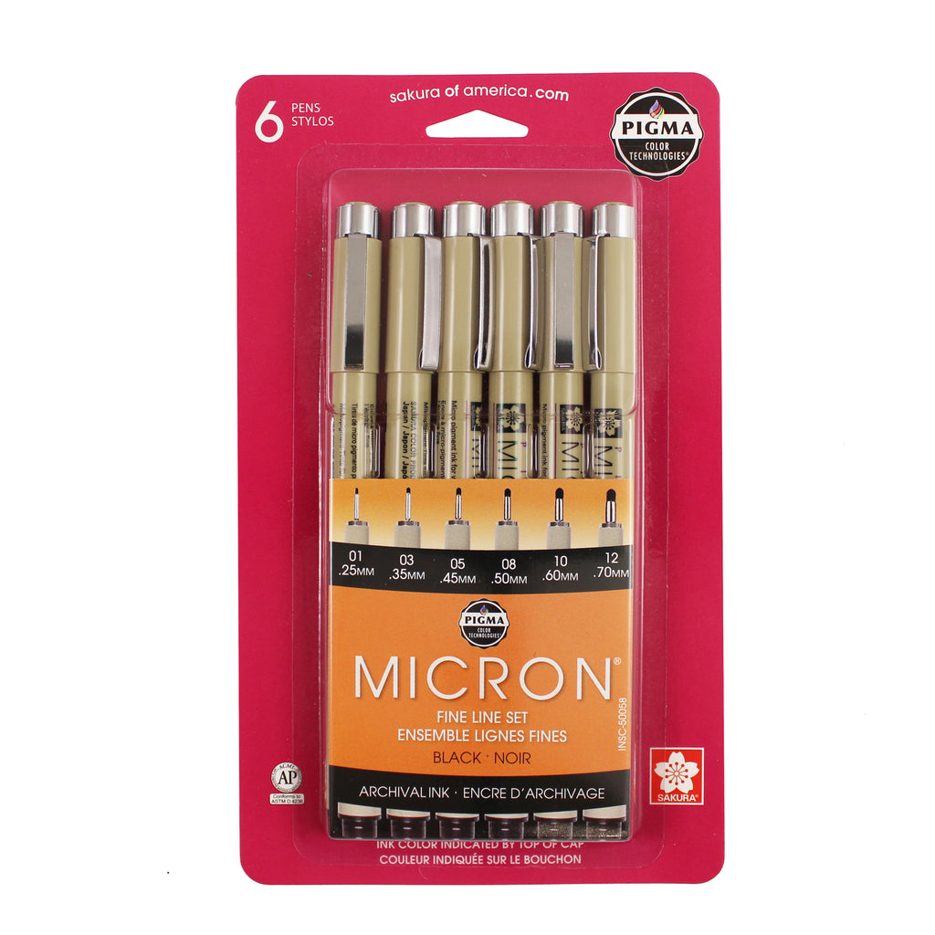 Sakura - Ensembles de stylos Micron, encre noire