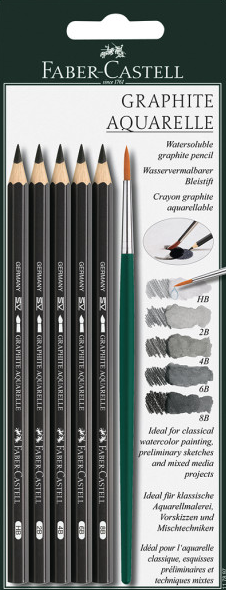 Faber-Castell - Aquarelle graphite, coffret de 5 pièces 
