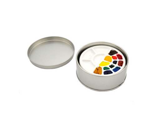 Mini palette en céramique faite à la main, 16 compartiments