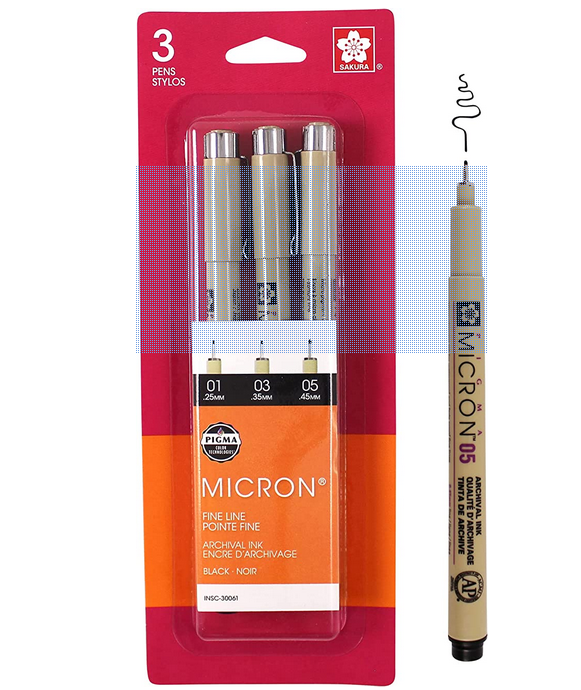 Sakura - Ensembles de stylos Micron, encre noire