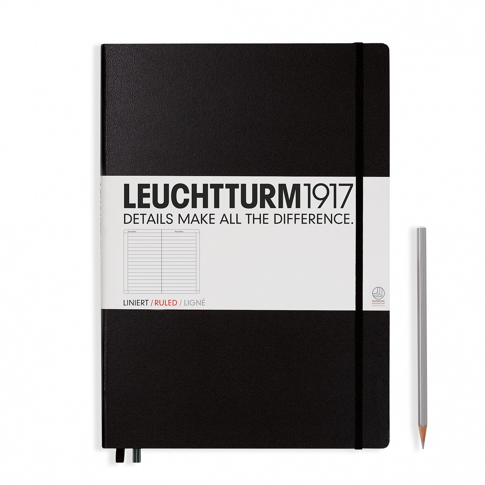Leuchtturm - Carnet de notes classique à couverture rigide A4 Master