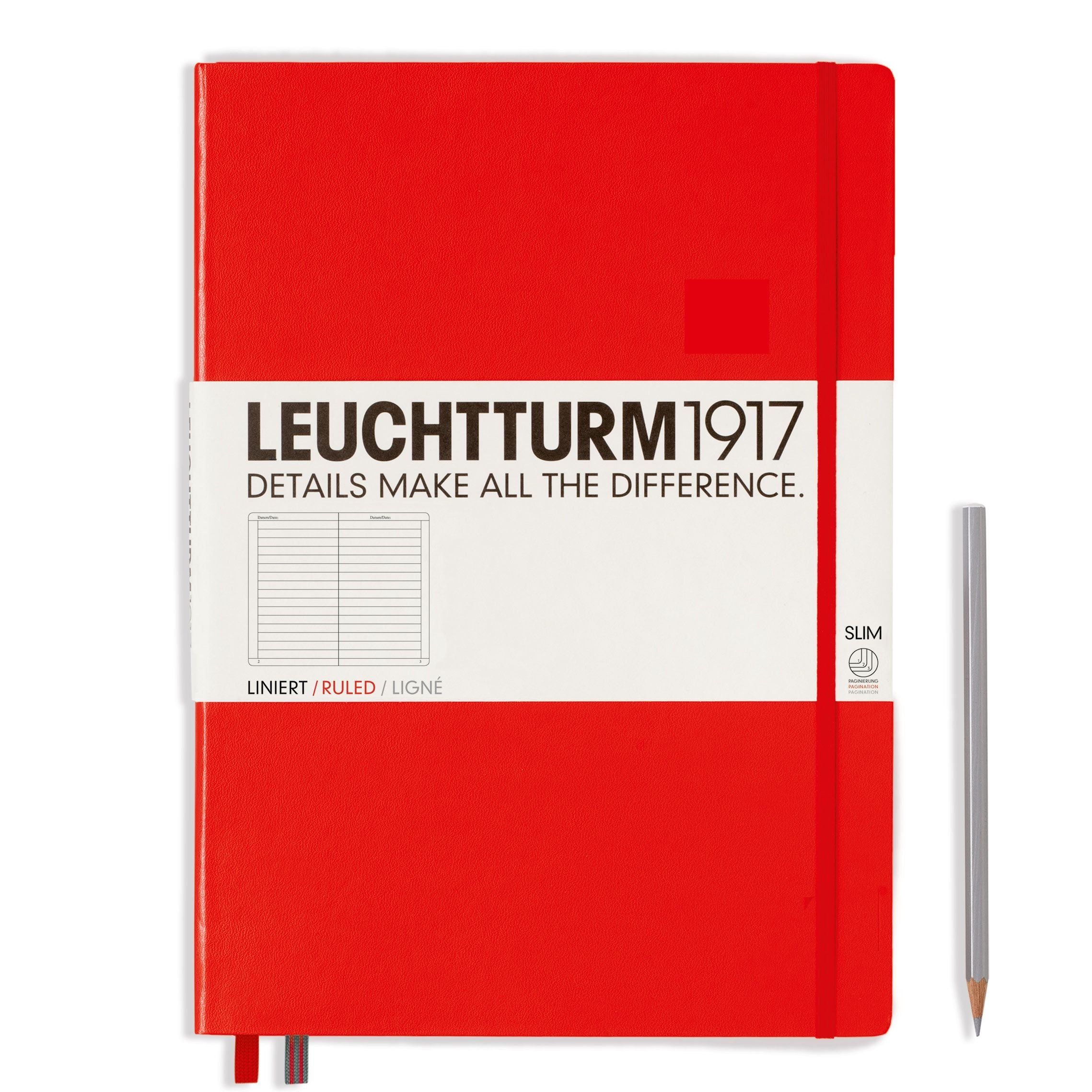Leuchtturm - Carnet de notes classique à couverture rigide A4+ Master Slim