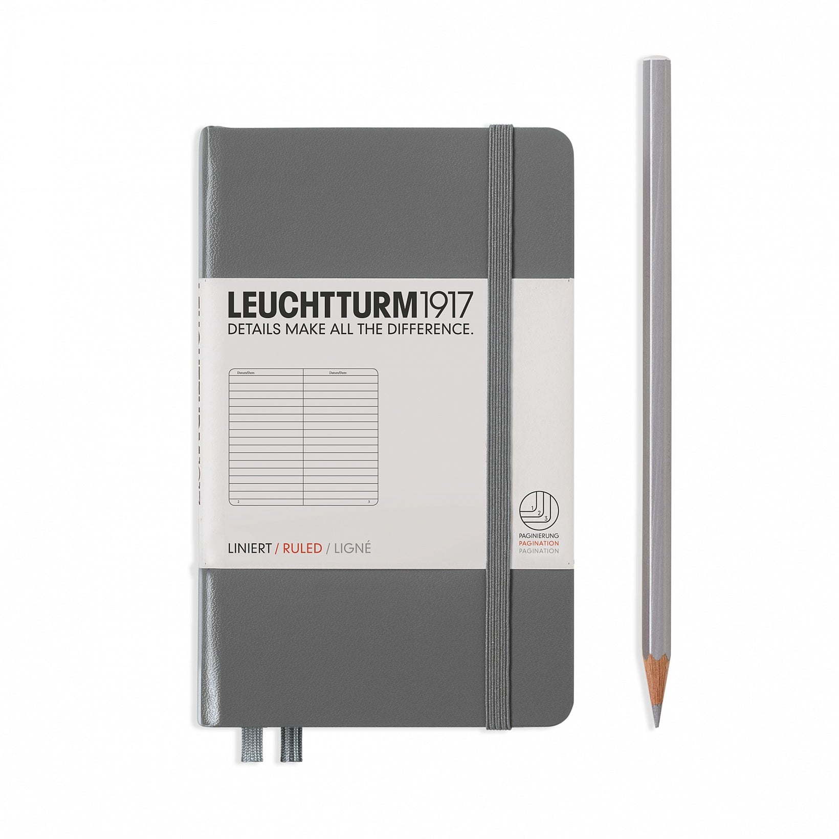 Leuchtturm - Carnet de notes classique à couverture rigide format A6 de poche