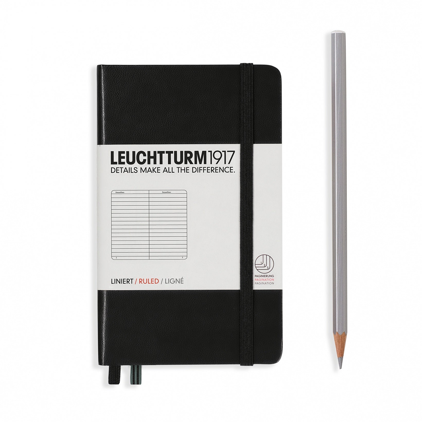 Leuchtturm - Carnet de notes classique à couverture rigide format A6 de poche